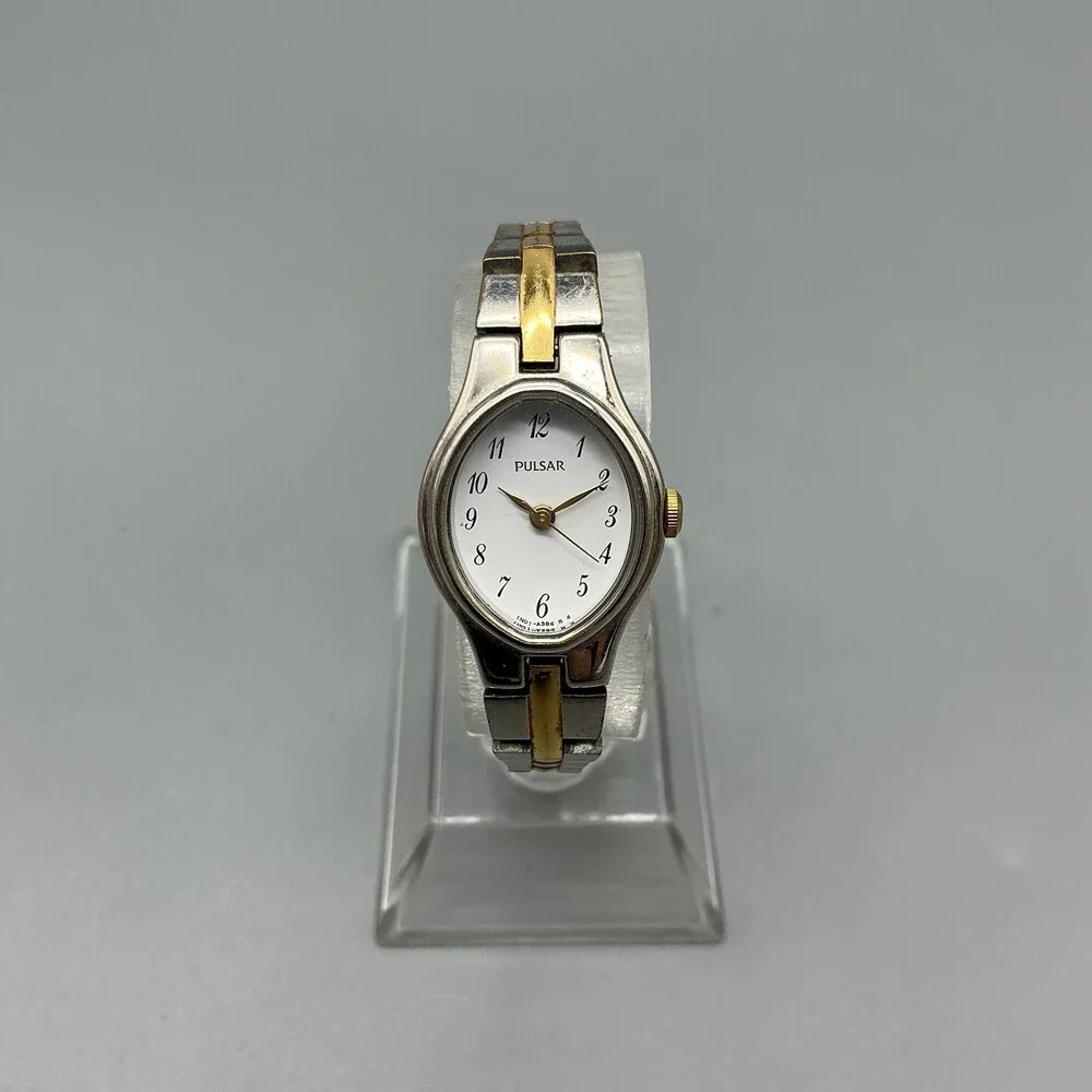 Pulsar 1N01-X098 Womens Watch 17mm Two Tone Bracelet New Battery 5.75